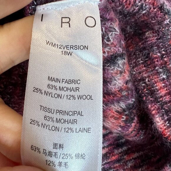 IRO Sweater Pink Black Boxy XS - Picture 8 of 11